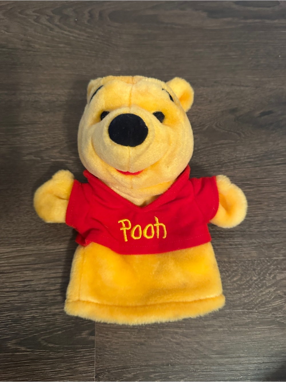 Vintage Disney Mattel Winnie The Pooh Bear Hand Puppet Plush Toy 8.5"